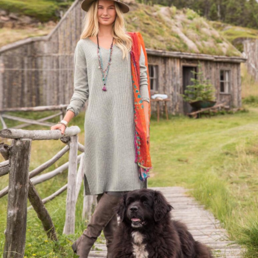 Sundance grey wool Vneck sweater Sylvie Dress